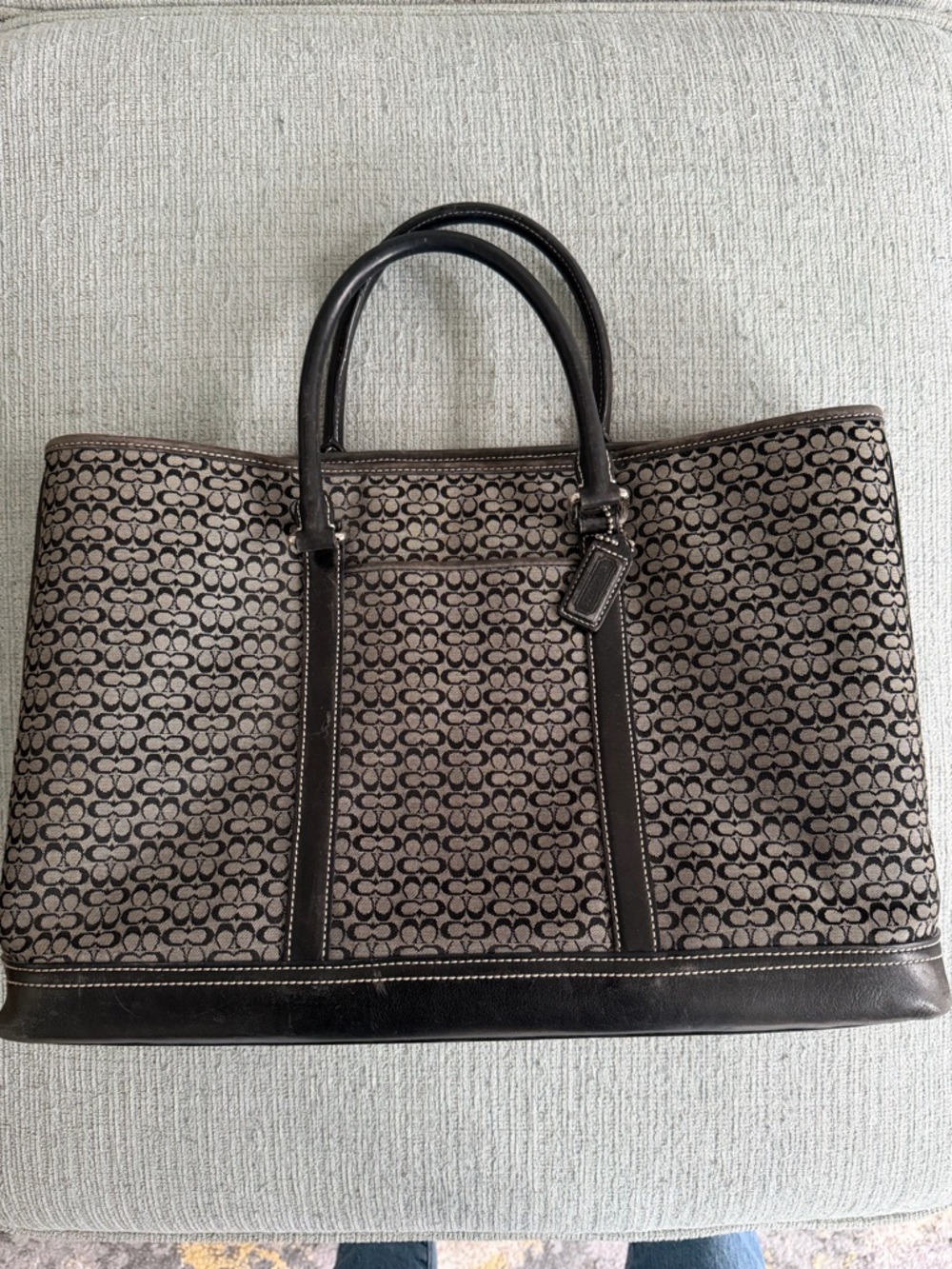 Coach Brown and Black Monogram briefcase